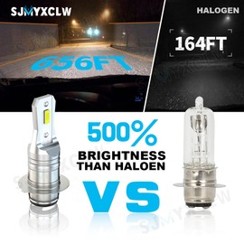 SJMYXCLW H6M P15D Led White Bulbs Compatible for Kawasaki Prairie 300 400 1999-2002, P15D H6 H6M Fog Light Bulbs, 10000 Lumens 6000K White 50W H6M Light Bulbs, Plug and Play, 2-Pack