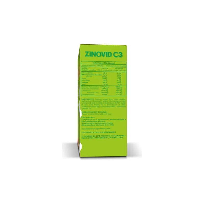 Zinovid C3 Polvo, 10 Sobresc Cmd Sabor Naranja/Mandarina