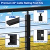BLIKA Complete Set 36" Cable Railing Post Kit, Black Surface