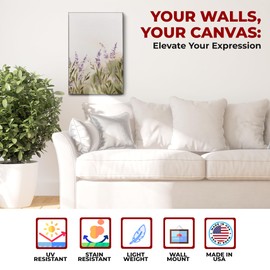 watercolor flower Canvas Wall Art by Mavis Print- 12x16 inches Floral Wall Decor | HD Printed & Wooden framed wall art | Modern Wall Decor for Bedroom, Living Room, Office, Kids Room | Made in USA