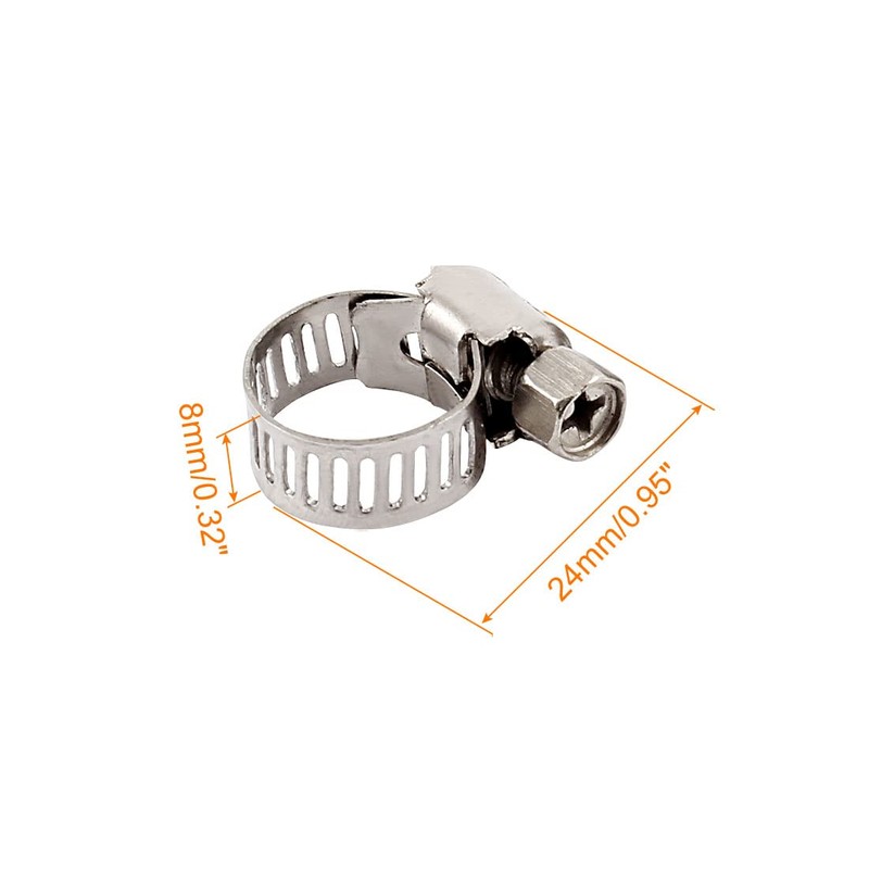 Sourcingmap 3pcs Stainless Steel 8-14mm Hose Pipe Clamps Clips Fastener