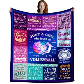 Sport Volleyball Blanket for Girls,Volleyball Gifts for Teen Girls,Cool Ball Throw Blankets Sport Ball Stuff Gifts for Adults Women Coach 80" X 60"
