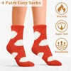 PLULON 4 Pairs Womens Fuzzy Socks Cozy Fluffy Socks Winter