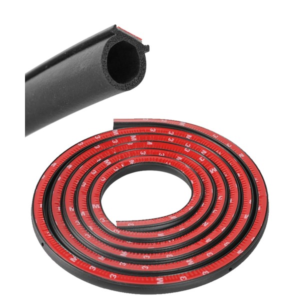 Xibao Autotürdichtung,Universal Autotür Türdichtung Gummidichtung,D-förmiger Autotüren Dichtungsstreifen,Gummiprofil Kantenschutz Selbstklebend Wasserdicht