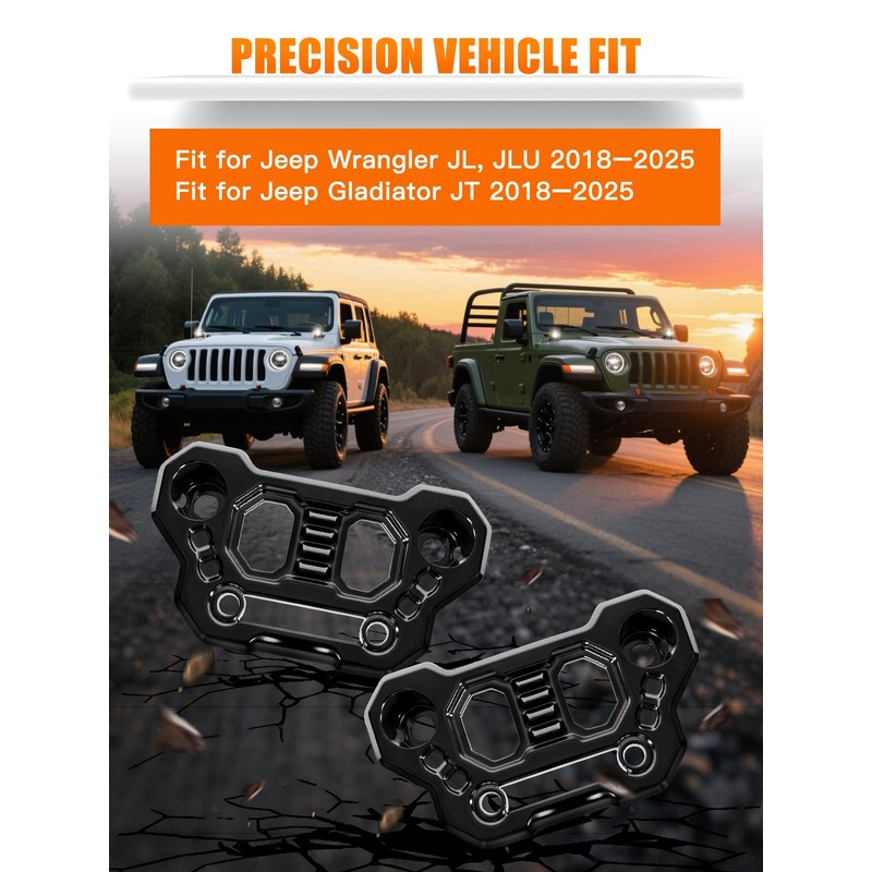 UNI-SHINE 2-Pack Hood Mounting Brackets for Light Bar Fit for