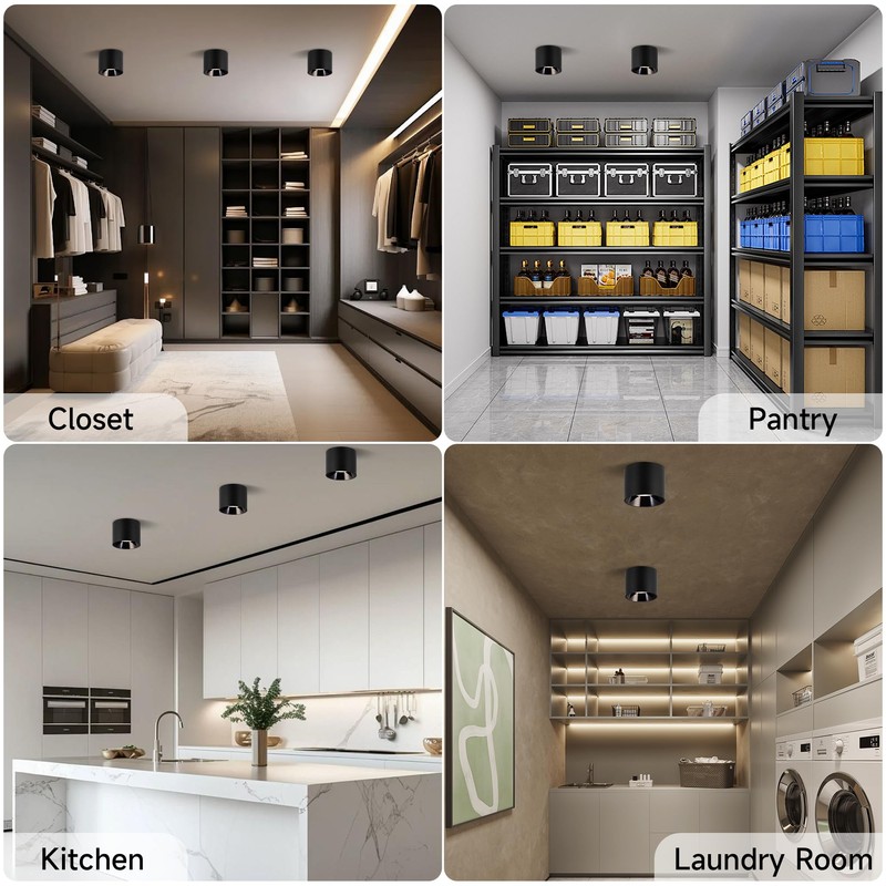 FNOESTY Flush Mount Ceiling Light Fixtures, 20W 4000K Dimmable Cylinder