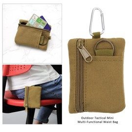 VGOL Molle Pouch Bags Lightweight Portable Small Molle Pouch Nylon Molle Wallet Accessories for Coin Key Card 11x8.3cm/ 4.33x3.26inch Khaki