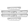 Steel Chrome Door Sill Protector for Mazda CX-5 2013-2025, Honeycomb-Pattern