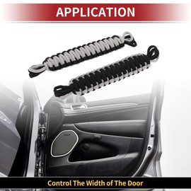 ACROPIX Door Strap Swing Doors Limiting Check Straps Nylon Black Gray for Jeep Wrangler TJ JK JKU JL JLU YJ - Pack of 2