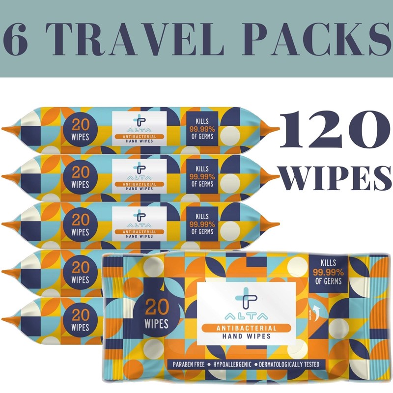 ALTA + Alcohol Free Hand Sanitizing Wipes, Travel Size, 20