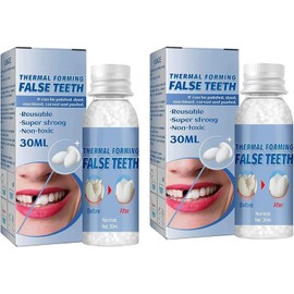 Wttfc Dental Repair Granules, Temporary Tooth Replacement Granules, Dental Repair Kit, False Teeth for Temporary Fixing Missing and Broken Tooth (60g)