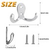 PAIDASHU 6-Pack Double Coat Hooks, Metal Hooks, Wall-Mounted Coat Hooks