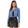 Allegra K Women's Denim Jacket Casual Basic Button Down Long
