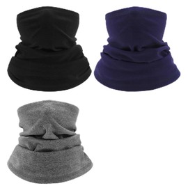 TUONYIS 3 Pieces Snood,Neck Warmer Snood for Men Women,Winter Neck Warmer Fleece Windproof Neck Gaiter SnoodV,Cold Weather Face Scarf Headwear for Skiing Running Cycling Outdoor Sports (3 Colours)