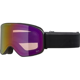 ALPINA Slope Q-Lite Mirrored Contrast Enhancing OTG Ski Goggles with 100% UV Protection for Adults, Matte Black, One Size