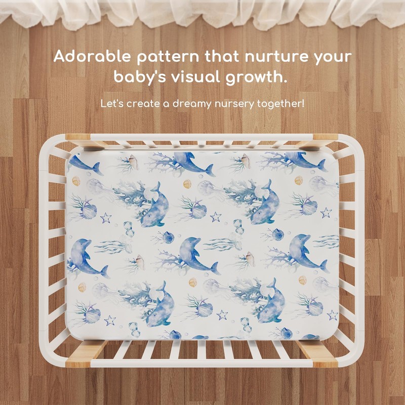Yukkidds Next to Me Crib Sheets Fitted 83x50cm Baby Bedside
