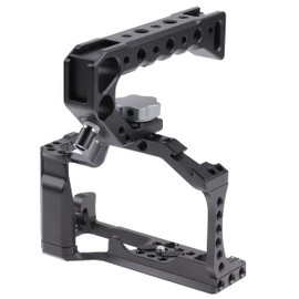 Hersmay M5 M50 Cage with Top Handle, Aluminium Camera Cage for Canon EOS M50II/M50/M5 Camera, Vlogging, Video Recording, Filmmaker, Stabiliser with 1/4 Inch and 3/8 Inch