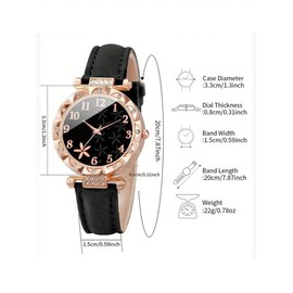 Women's Elegant Fashion Round Dial Quartz Watch Set, Fashion Watch for Party, Daily Decor, Trendy All-match & Exquisite Watch for Birthday Gift