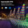HELESIN Waterproof Christmas Tree Lighting with Stars, 2 m x