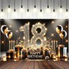 BlissYard Happy 18th Birthday Backdrop Banner 71x43 Inch Black and