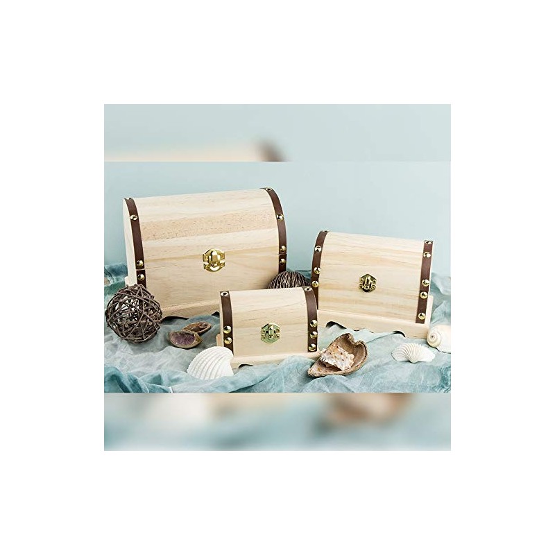 Ideen mit Herz Wooden Treasure Chests with Metal Clasp, Various