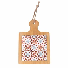 Valladolid 29 x 20 cm Square Ceramic and Bamboo Chopping Board