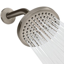SparkPod 6" Rain Shower Head With 6" Shower Arm - High Pressure Rainfall Experience - No Hassle Tool-less 1-Min Installation - Enjoy Energy Saving Longer Hot Showers - Gain Space & Style - Durability
