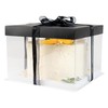 Sweet Vision Square Clear Plastic Cake Box - Black Lid