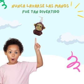 Children's Soap Dispenser for Children, Soap Dispenser 300 ml, Soap Bottle with Monkey Shape Liquid Soap, Shampoo, Lotions Idel for Use in the Bathroom or Kitchen