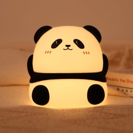 JVURICE Silikon Nachtlicht, Nachtlicht Kinder Panda Lampe Dimmbar Cute Tier Touch Aufladbare Kinderlicht Schlafzimmer Led Night Light Dekor Kinder Geschenke Für Mädchen Junge Weihnachtsgeschenke