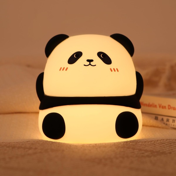 JVURICE Silikon Nachtlicht, Nachtlicht Kinder Panda Lampe Dimmbar Cute Tier