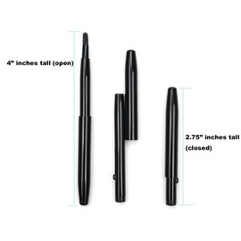 Small Super Slim Ultra Mini Black Metal Retractable Travel Lip Brush Gloss Lipstick Applicator