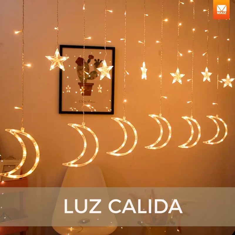 Maíz Serie Cortina Guirnalda Cascada Luces Led Estrellas 2.8m