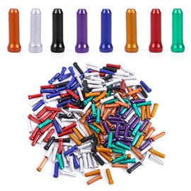 200pcs Bicycle Cable End Caps, Bike Brake Cable End Caps Bicycle Cable Crimp Ends Bike Cable End Tips Brake Cable Housing End Caps for Road Mountain Bicycle (8 Colors)