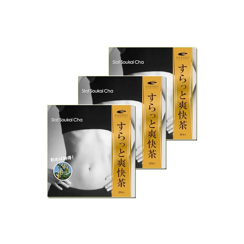 3個セット キャンドルブッシュ配合 健康茶 茶師監修 エナジー すらっと爽快茶 20包×3 ノンカフェイン (3)