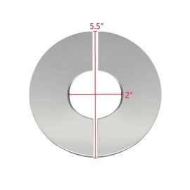 LC LICTOP Round Escutcheon Plate Wall Split Flange Stainless Steel Wall-Mounted Self-Adhesive Water Pipe Cover 5.5 Inch Outer Diameter and 2 Inch Hole 4pcs