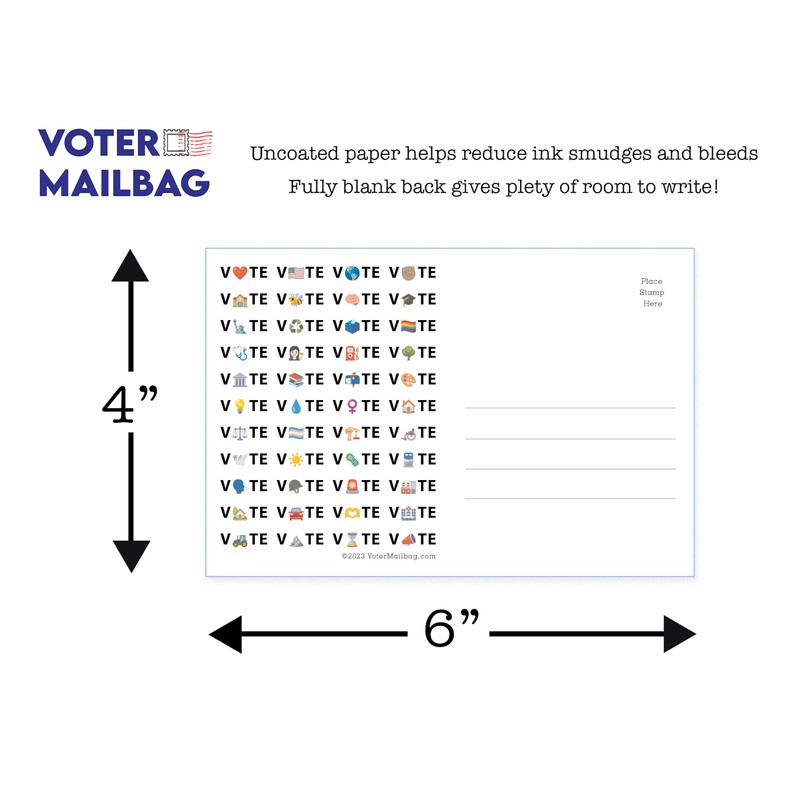 GenZ Vote Postcards - Blank 4x6 Postcards for Voters (100