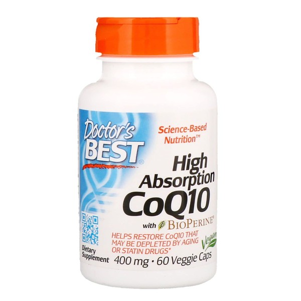 Doctor's Best High Absorption CoQ10 with BioPerine (400 mg) 60 Capsules