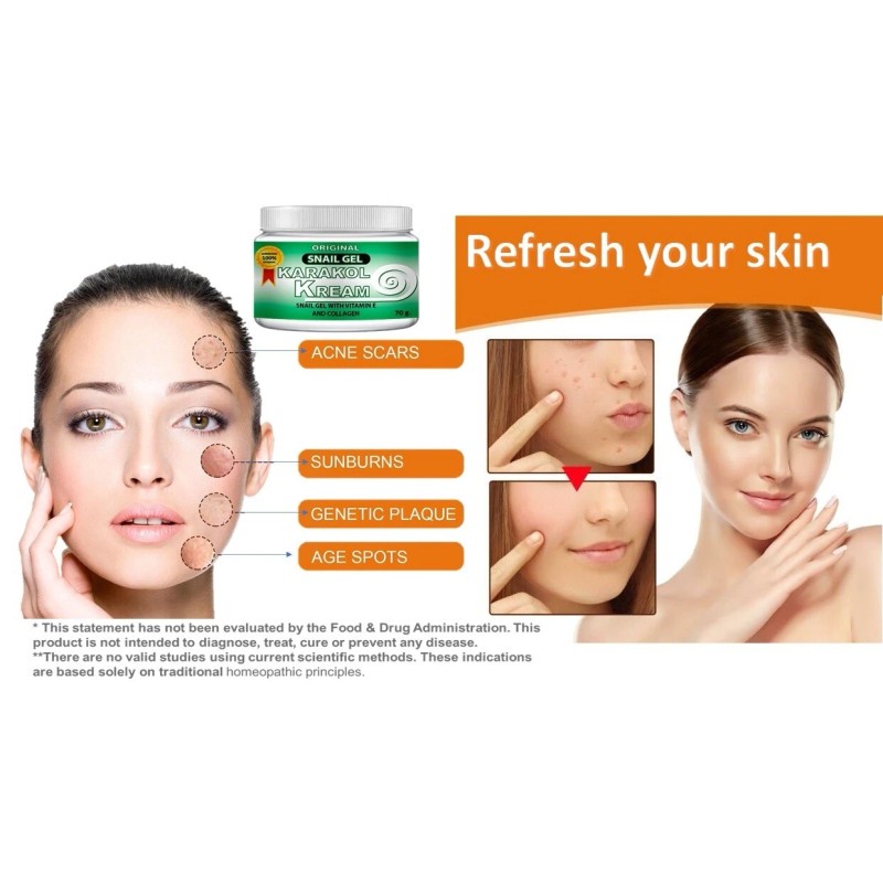 Acné Gel Caracol Crema Hecho EE. UU. Antiarrugas Soporte Cicatriz
