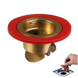 COLDDD Downspout Universal Brass Floor Drain core, Shower Floor Drain backflow Preventer, Suitable for 1.4''-2.0'' Caliber (1, Brass)