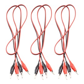 Eiechip Alligator Clips electrical insulated Alligator Clips with Wires Test Cable Double-Ended Clips Alligator Clips Insulated Test Leads Cable Black&red 3Groups 42inches