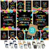 Decorably 15 Vibrant Chalkboard Themed Spanish Motivational Posters for Classroom,
