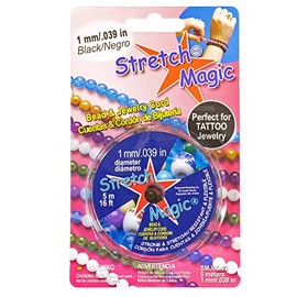 1mm Diameter Stretch Magic Bead Jewelry Elastic Cord (Black, 5 Meter)