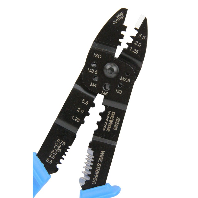 SK11 DEVICE Crimping Pliers DVC-CT706 Elastomer Resin Grip for Open