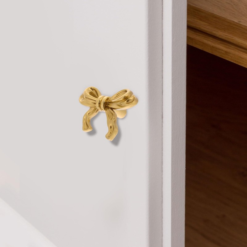 NUOBESTY Cabinet Handle, 1Pc Dresser Pulls Bowknot Cabinet Knobs Bow