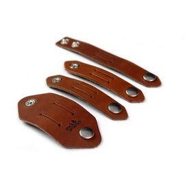 Pack & Smooch Cable Organiser Set, Cable Holder, Cable Ties, 100% Vegetable Tanned Leather, Made in Germany, Light Brown