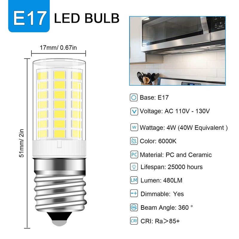 Kei D28x Kel 2816x Refrigerator Bulb 4W E17 LED Freezer
