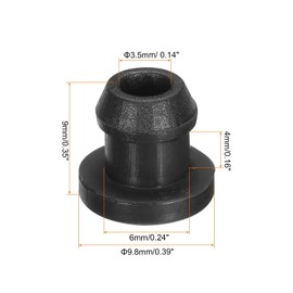sourcing map 20Pcs Snap Rubber Grommet Plug Mount Dia 6mm ID 3.5mm Seal Anti-Scratch for Electrical Box Cable Pipe Black