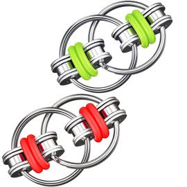Gifton - Fidgets Flippy Chain Toy - Colorful Fidget Toy Pack - Anxiety ADD ADHD Stress Relief Toy - Gift for Teens Boys Girls Kids Men Women - Christmas Stocking Filler (2 Pack)