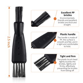 Patelai Patelai Black Double Sided Razor Trimmer Shaver Cleaning Brush Set, 8 Pieces